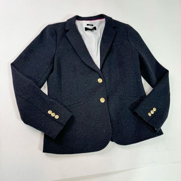 Talbots Aberdeen Jacket Womens 4 Gray Solid Notch Lapel Blazer Formal preppy - Picture 1 of 8